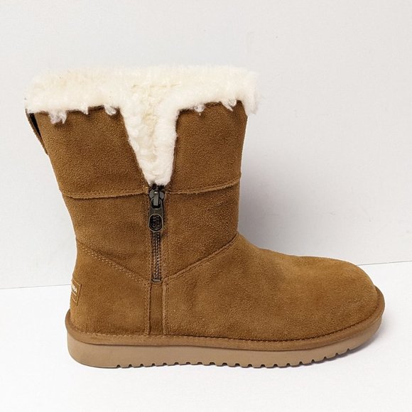 Koolaburra Aribel Short Winter Boots, Chestnut Suede, Women's 7 M - Picture 1 of 6